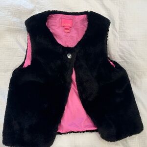 Lilly Pulitzer Winston Black faux fur vest